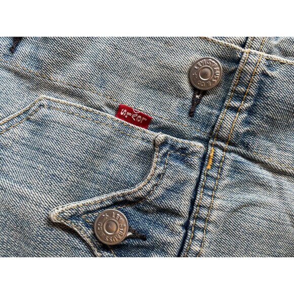 Levis Womens Mens Western Denim Jacket Size CH Light Wash Y2K Streetwear - Picture 9 of 12